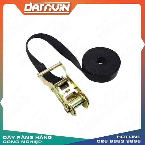 Dây chằng tăng đơ 0.8T bản 25x3m đen không móc