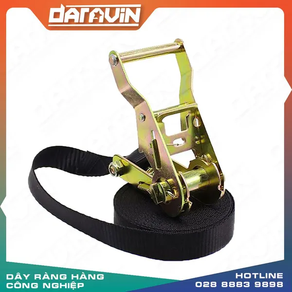 Dây chằng tăng đơ 1.5T bản 25x6m đen  không móc