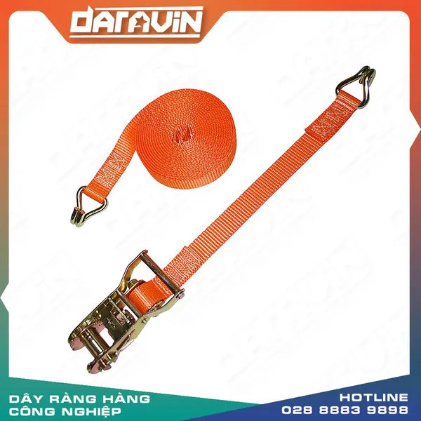 Dây chằng tăng đơ 3T bản 38x8m cam  móc J