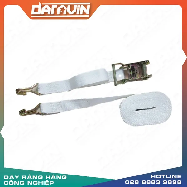 Dây chằng tăng đơ 3T bản 50x8m trắng  móc J