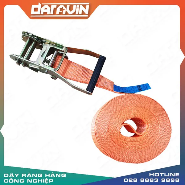 Dây chằng tăng đơ 5T bản 50x6m cam không móc