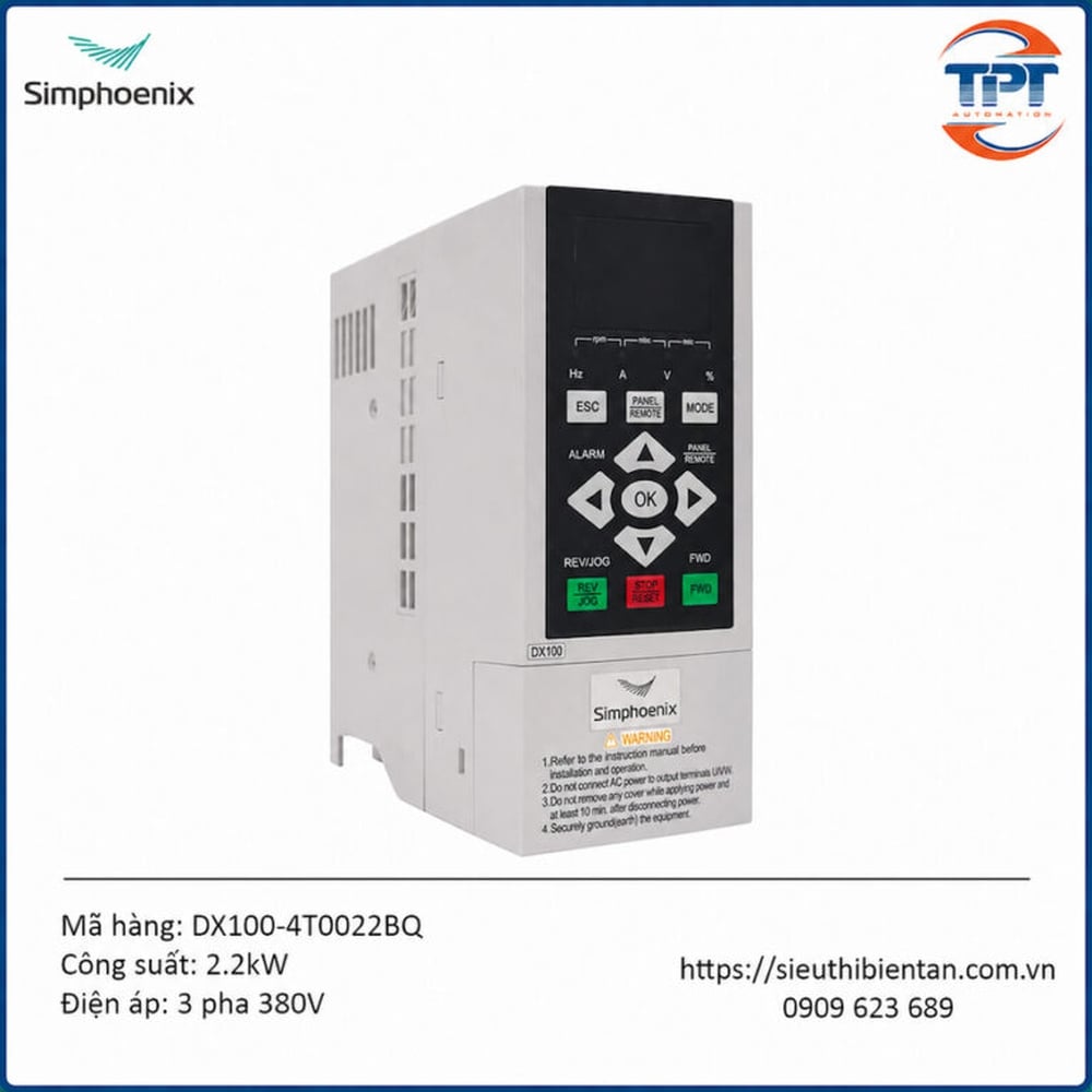 Biến tần 2.2kW 3 pha 380V Simphoenix DX100-4T0022BQ
