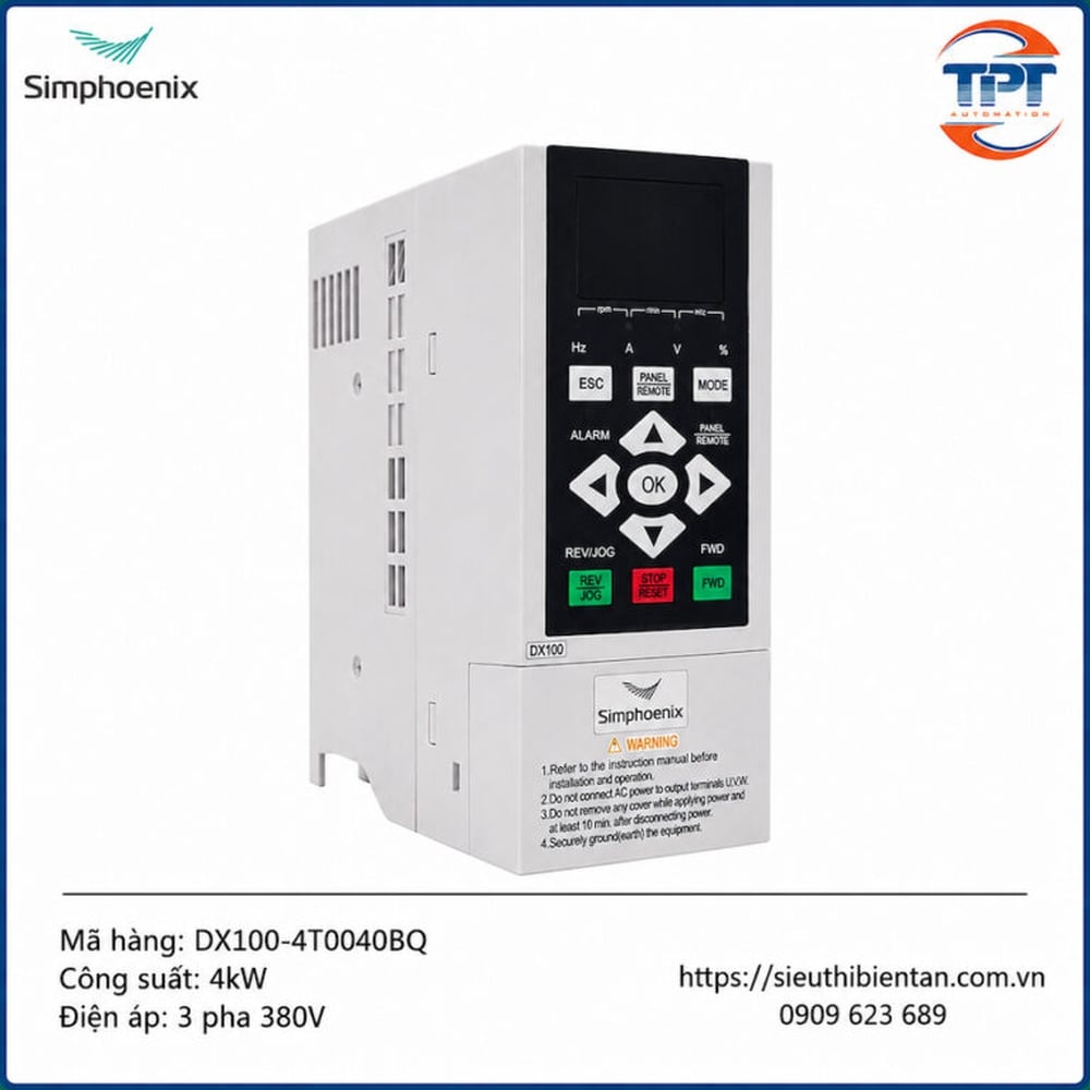 Biến tần 4kW 3 pha 380V Simphoenix DX100-4T0040BQ