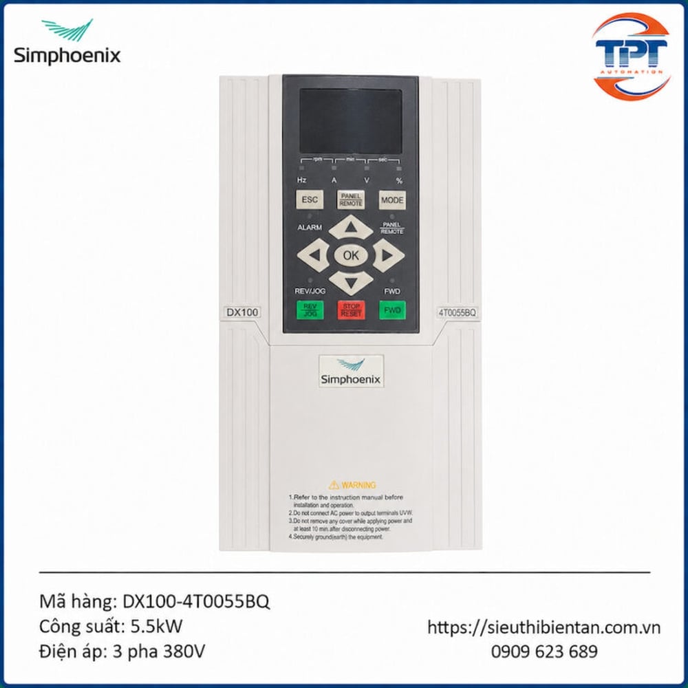 Biến tần 5.5kW 3 pha 380V Simphoenix DX100-4T0055BQ