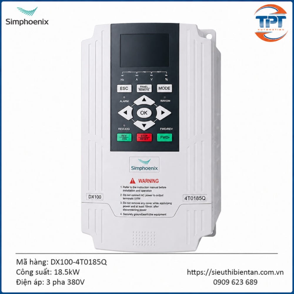 Biến tần 18.5kW 3 pha 380V Simphoenix DX100-4T0185Q
