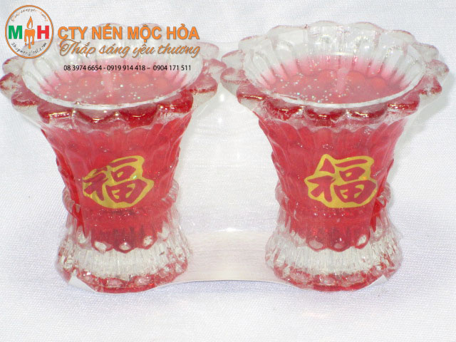 Nến ly bình bông nhỏ Nến ly bình bông nhỏ