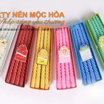 Nến cây taper xoắn thường không khói, không chảy sáp dùng trong trang trí sự kiện, event..v..v..