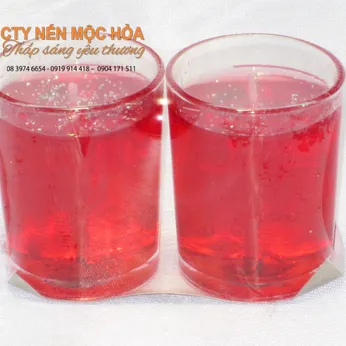 Nến ly Sen in / 12 cái
