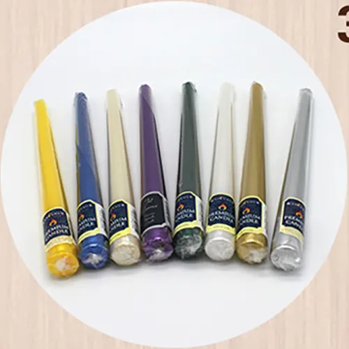 Nến cây taper trơn mạ 25cm / 12 cây