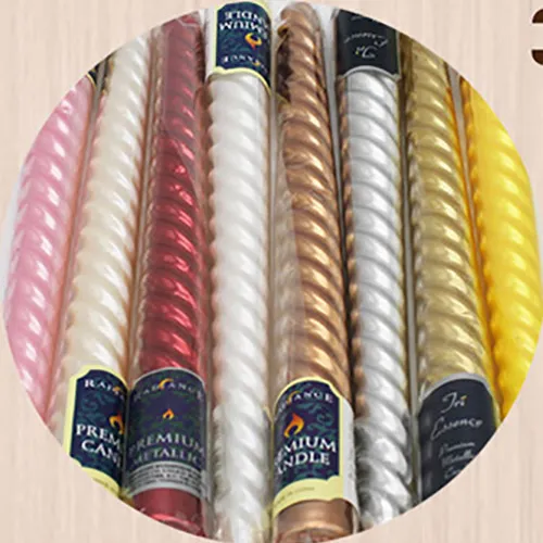 Nến cây taper xoắn mạ 25cm / 12 cây