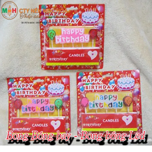 Nến sinh nhật khối chữ ”happy birthday”