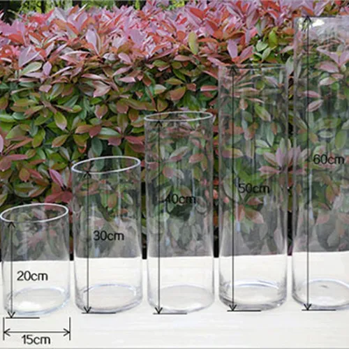 Bình trụ thủy tinh đường kính 150mm dùng trong cắm hoa, trang trí sự kiện, event...