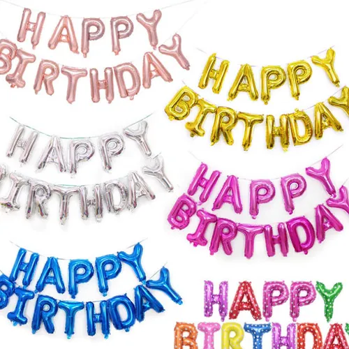 Bong bóng nhôm (bạc) bộ chữ happy birthday dùng trong sinh nhật