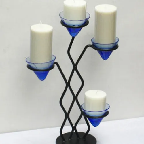 Chân nến thủy tinh 4 giá đỡ