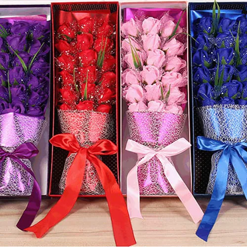 Gift set hoa hồng sáp hộp 18 bông