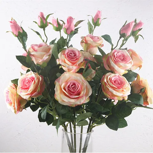 Mô phỏng hoa hồng lụa (2hoa + 1nụ)