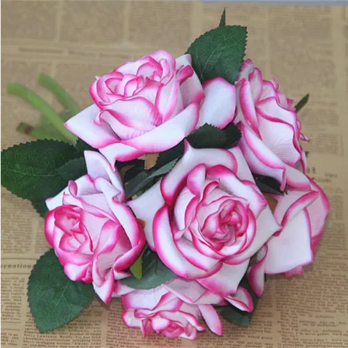 Mô phỏng bó 6 hoa hồng lụa cầm tay