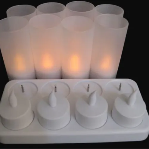 Nến tealight điện tử (led) sạc B4/ 4cái (vỏ nhựa)