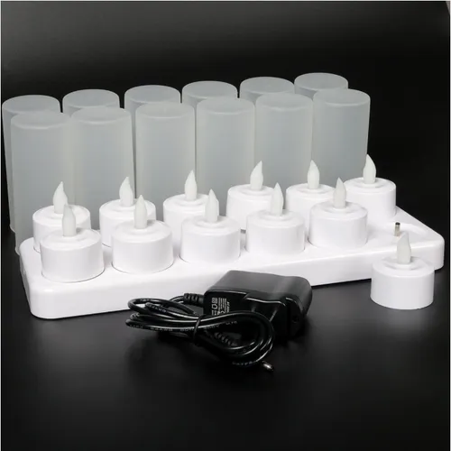 Nến tealight điện tử (led) sạc B6/ 6cái (vỏ nhựa)