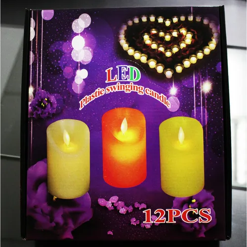 Nến tealight điện tử (led) tròn T4/ 12cái ngọn lửa đong đưa (vỏ nhựa)