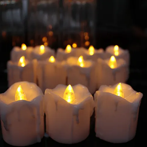 Nến tealight điện tử (led) tròn T5/ 24cái (vỏ nhựa)