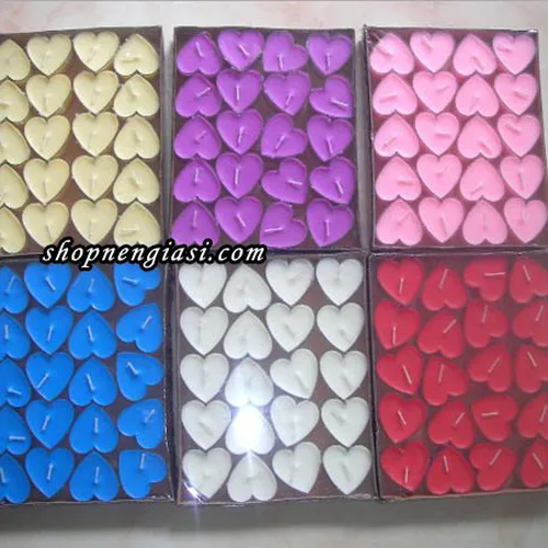 Nến tealight sáp bơ trái tim 13gr/20viên