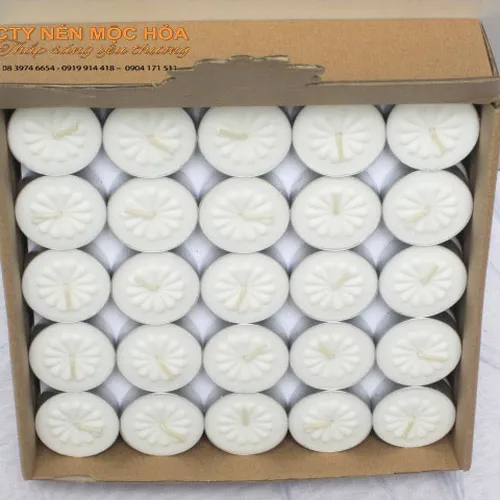 nến tealight sáp cọ tròn 17gr / 100 viên