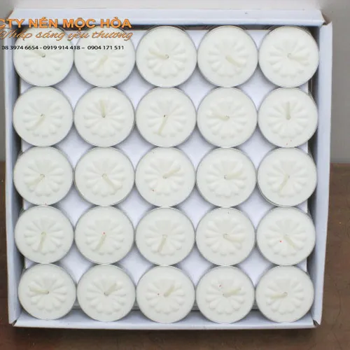 nến tealight sáp cọ tròn 9gr / 100 viên