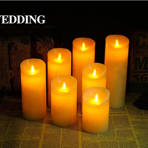 Nến điện tử led pin đường kính 75 mm ngọn lửa đong đưa (vỏ sáp)