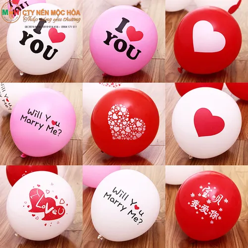 14in-2,8gr/100cái bong bóng tròn in hình