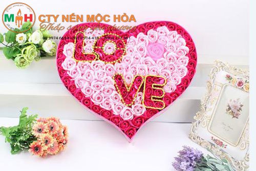Hoa hồng bất tử - gift set trái tim 100 bông Led Love