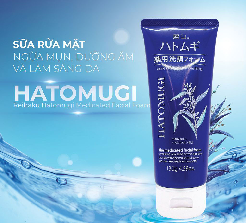 Sữa rửa mặt hatomugi xanh