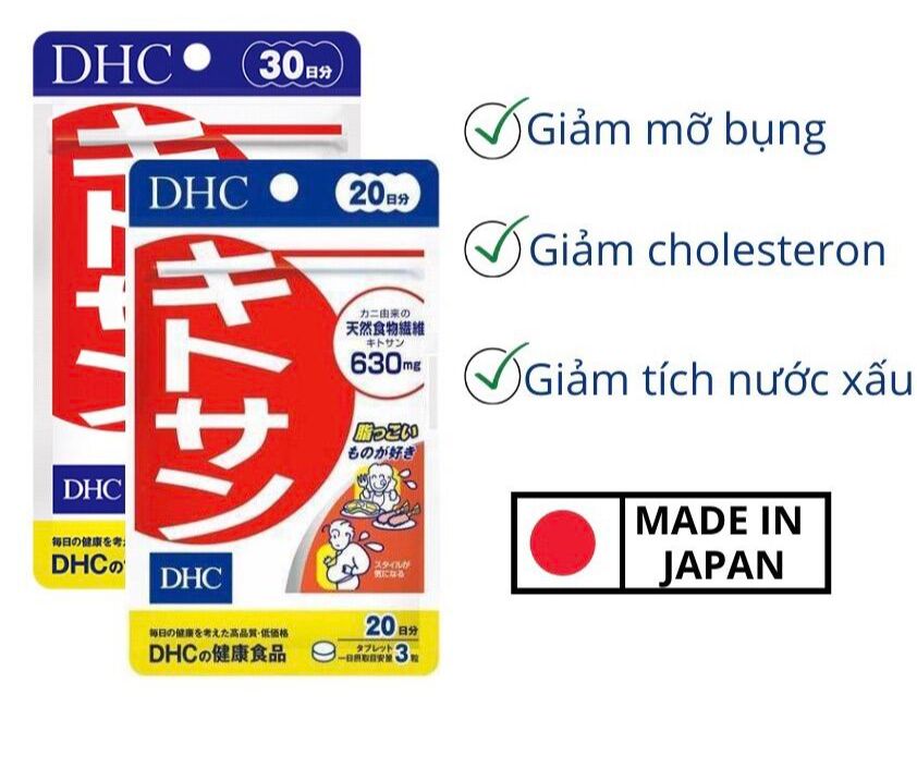 Viên uống giảm mỡ bụng DHC Chitosan 60 viên