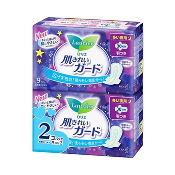 Set băng vệ sinh Laurier ban đêm cánh 30cm (9 miếng x 2)