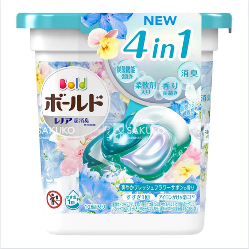 Viên giặt xả Gel Ball 4D 4in1 P&G Bold 12 viên Hương hoa tươi mát
