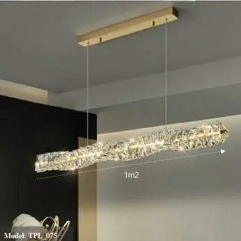 Đèn thả bàn ăn pha lê xoắn