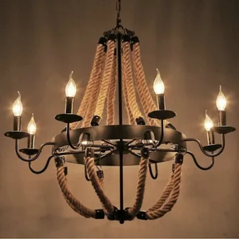 Đèn thả dây thừng phong cách cổ điển hoài cổ