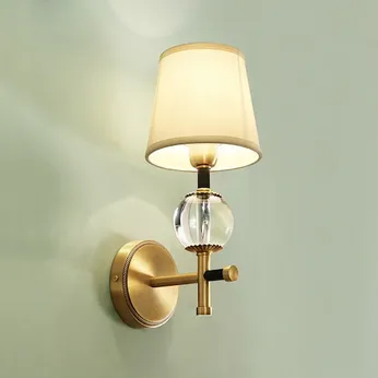 Đèn ngủ treo tường chao vải hợp kim