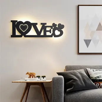 Đèn ngủ treo tường hình chữ HOME LOVE gia đình