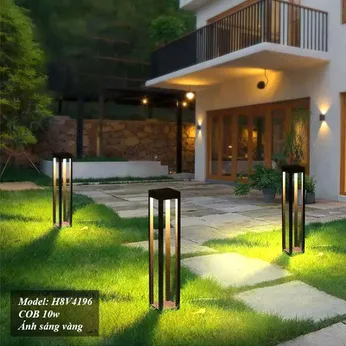Đèn sân vườn ban công cột chống nước hợp kim cao cấp - loại dài vuông