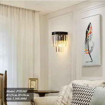 Đèn treo tường pha lê hình tam giác hợp kim CAO CẤP