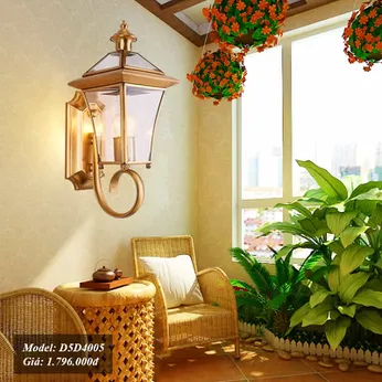 Đèn tường ngoài trời chống nước Đồng Hộp Cong