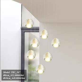 Thả thông tầng giọt nước tròn pha lê CAO CẤP