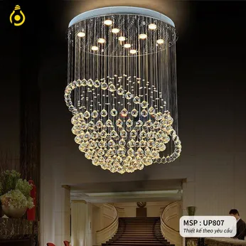 Đèn pha lê, thả pha lê Khách Sạn, Phòng Khách, Cao Cấp thiết kế theo yêu cầu UPLED UP-807