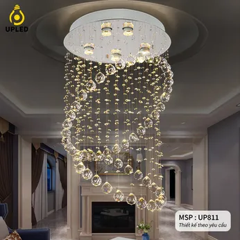 Đèn pha lê, thả pha lê Khách Sạn, Phòng Khách, Cao Cấp thiết kế theo yêu cầu UPLED UP-811