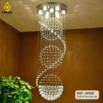Đèn pha lê, thả pha lê Khách Sạn, Phòng Khách, Cao Cấp thiết kế theo yêu cầu UPLED UP-839