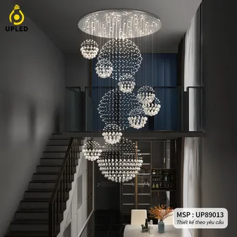 Đèn pha lê, thả pha lê Khách Sạn, Phòng Khách, Cao Cấp thiết kế theo yêu cầu UPLED UP-89013