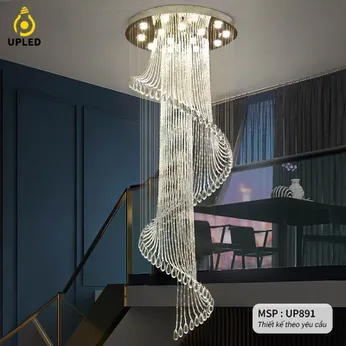 Đèn pha lê, thả pha lê Khách Sạn, Phòng Khách, Cao Cấp thiết kế theo yêu cầu UPLED UP-891