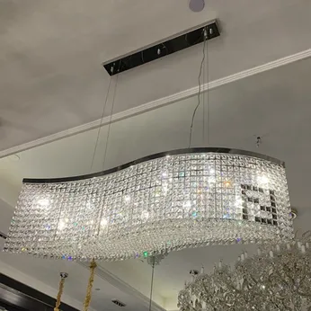 Đèn thả bàn ăn pha lê sóng nước