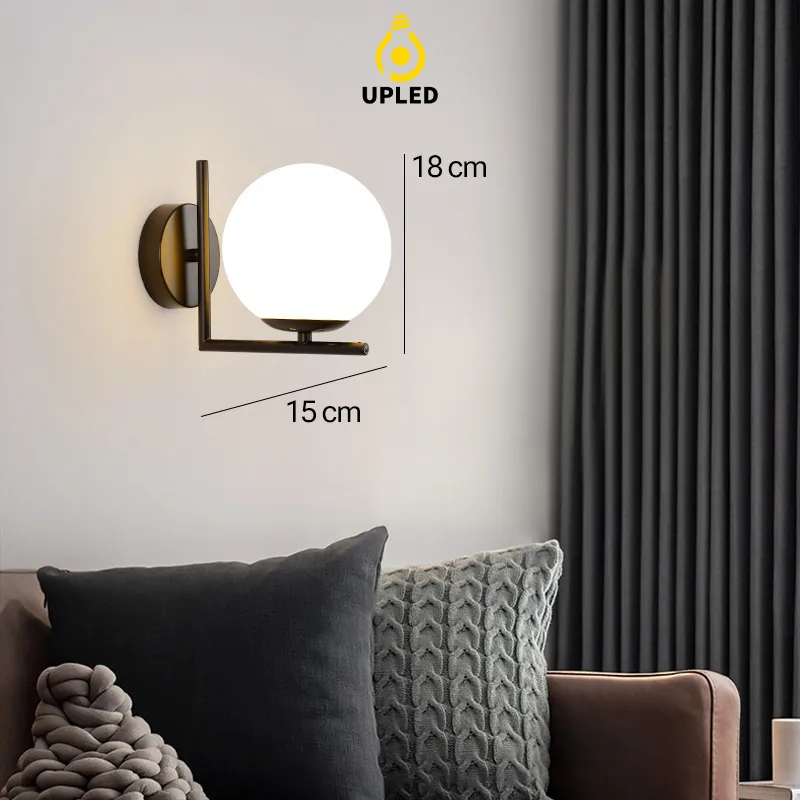 Đèn Treo Tường Trang Trí Phòng Khách Phòng Ngủ Chao Tròn UPLED Sang trọng